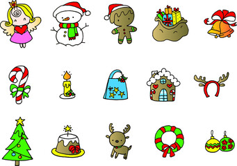 Vector illustration cartoon Christmas baubles series