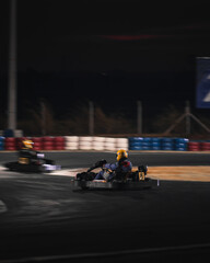 Outdoor go-kart at night