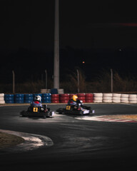 Outdoor go-kart at night
