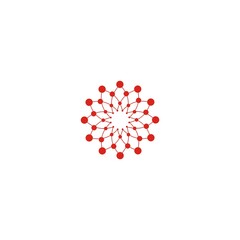 Abstract vector Virus circle logotype Orange isolated logo icon sun Flower