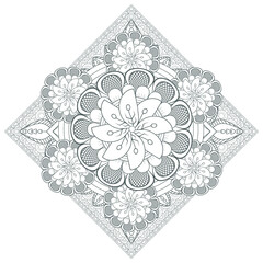 Printable Doodle flowers in monochrome for coloring page, cover, wedding invitation, greeting card, wall art isolated on white background. Hand drawn sketch for adult anti stress coloring page.