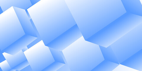 Abstract cube pattern, blue background made of chaotic cubes. 3d rendering of realistic cube backgrounds or wallpapers