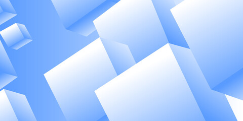 Abstract cube pattern, blue background made of chaotic cubes. 3d rendering of realistic cube backgrounds or wallpapers