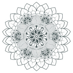Printable Doodle flowers in monochrome for coloring page, cover, wedding invitation, greeting card, wall art isolated on white background. Hand drawn sketch for adult anti stress coloring page.