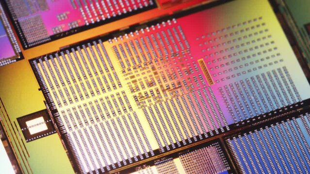 Macro of silicon wafer semiconductor, integrated circuits to manufacture CPU GPU