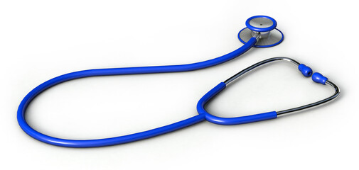 Blue Stethoscope 3d illustration.