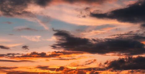 Dramatic twilight sky and cloud sunset background