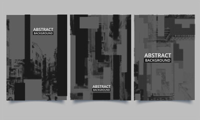 Vector set of flyer template book with grunge style