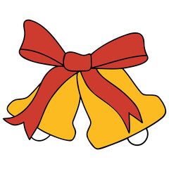 christmas bell decoration hand drawn illustration for web, wedsite, application, presentation, Graphics design, branding, etc.