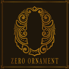 Vintage zero number ornament style