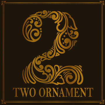 Vintage Two number ornament style