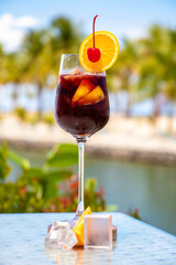 cocktail on the beach, red sangria