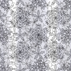 pattern with floral elements and interesting doodles