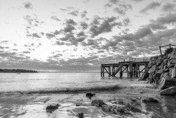 Dawn at horseshoe bay, Port Elliot, Fleurieu Peninsula, South Australia - Black and White
