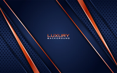 Fototapeta premium Luxury navy background dot texture combination with line rose gold
