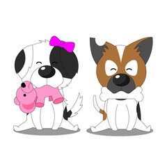 Characters two cartoon of vector illustration.