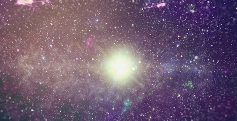 dark outer space scene with many different stars, planets