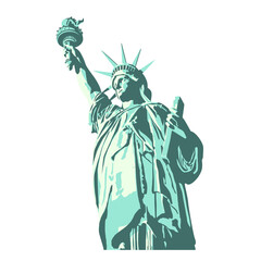 illustration of Stature of liberty in New York City © 亮介 河嶋