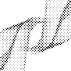 Abstract wave halftone background. Modern gradient halftone pattern vector illustration. Black and white Halftone dot art.