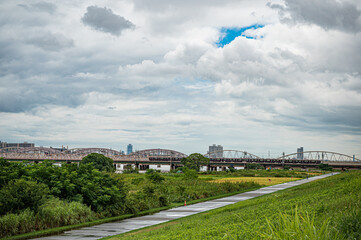 曇天の淀川河川敷