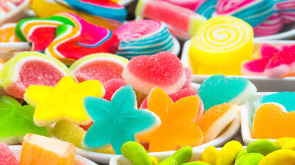 Colourful sugary candy, Assort various sweet candies