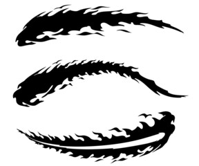 Fireball Swirl and Curve Silhouette Set