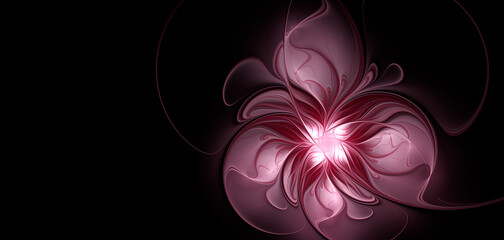 Abstract fractal flower on black background
