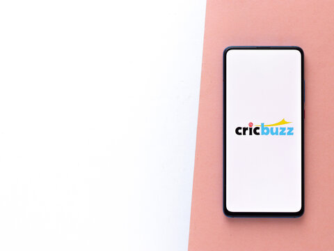 Assam, india - Augest 15, 2020 : Cricbuzz a sports news website logo on phone screen.
