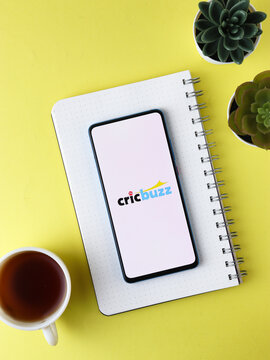 Assam, india - Augest 15, 2020 : Cricbuzz a sports news website logo on phone screen.