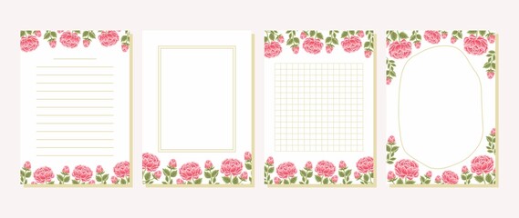 Vintage Rose Floral Memo, Notepad, To do List, Daily Planner Collection