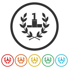 Number one ring icon isolated on white background