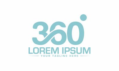 The best Design of 360 number logo Design creative and modern minimalist 