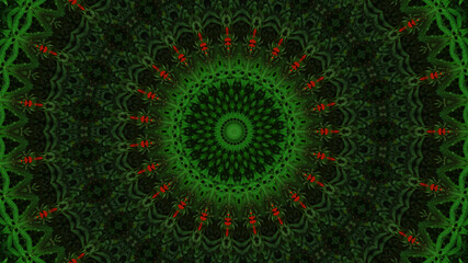 Digitally Created Design with Flower and Leaves | Kaleidoscopic Effect
