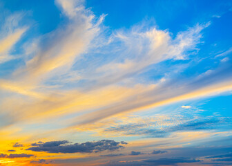 high resolution sky: Vivid sunset sky in pastel colors