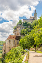 Fototapeta na wymiar View at the Rocamadour castle - France