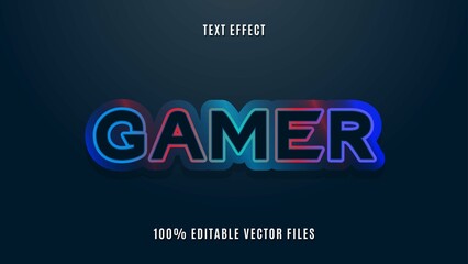 Modern Colorful Gradient Gamer Fully Editable Text Effect Design Template