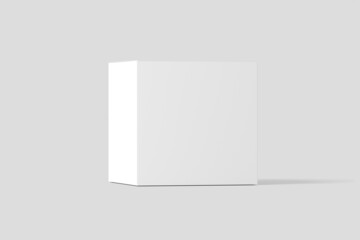 Square Box White Blank 3D Rendering Mockup