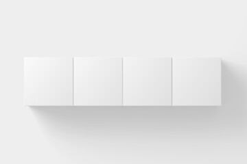 Square Box White Blank 3D Rendering Mockup