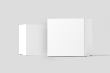Fototapeta premium Square Box White Blank 3D Rendering Mockup