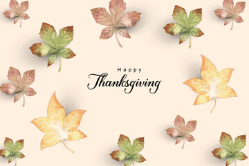 Hello thanksgiving  watercolor background
