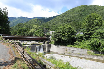 ダムと山と川
