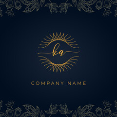 Fototapeta na wymiar Elegant luxury letter KA logo.