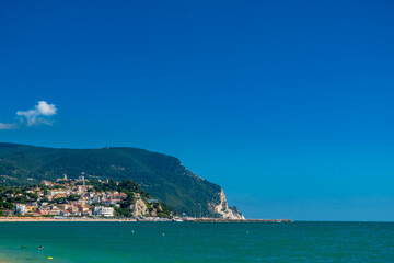 Fototapeta na wymiar The beautiful sea of Numana in Conero, Ancona province, Marche region.