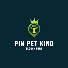 Pin pet king logo template on modern style 
