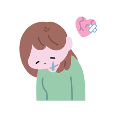 傷ついて涙する女性