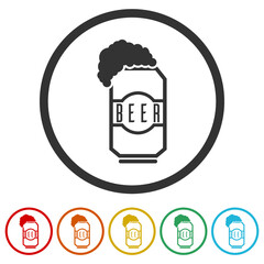 Beer can ring icon isolated on white background