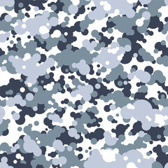 Camouflage texture seamless pattern. Abstract modern endless camo texture with spot of circles. Vector illustration.