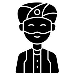 indian man solid icon