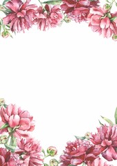 watercolor flowers background frame