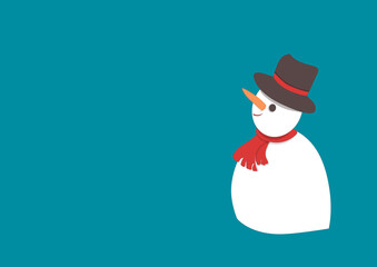A little snowman with a hat and scarf